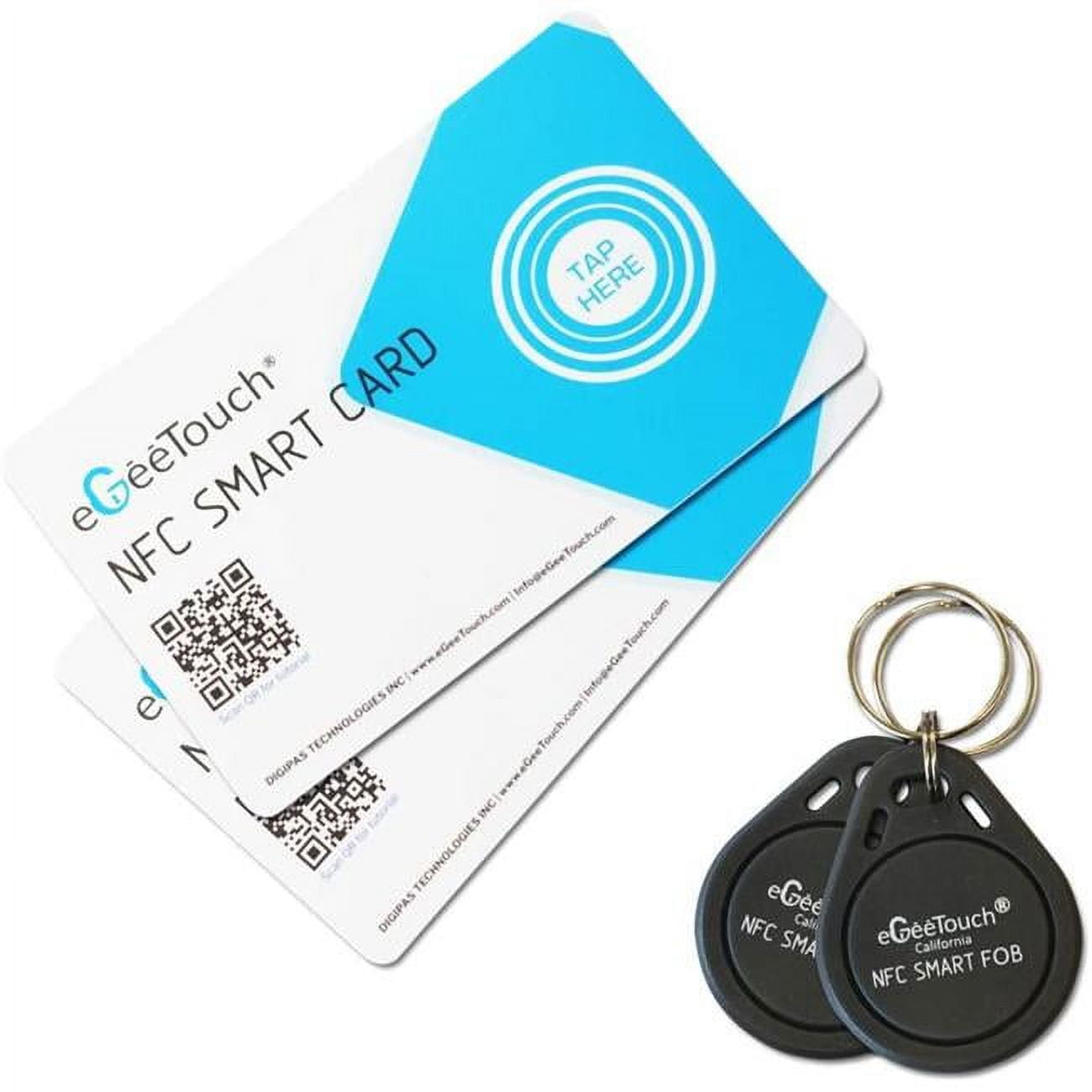 Smart NFC Card & Key Fob for All Smart Locks , Cards & 2 Keys Fobs - Pack of 2