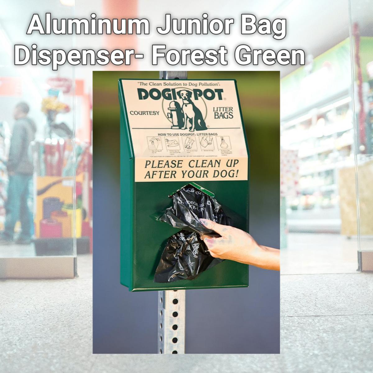 Picture of Dogipot 1002-2 Aluminum Junior Bag Dispenser- Forest Green