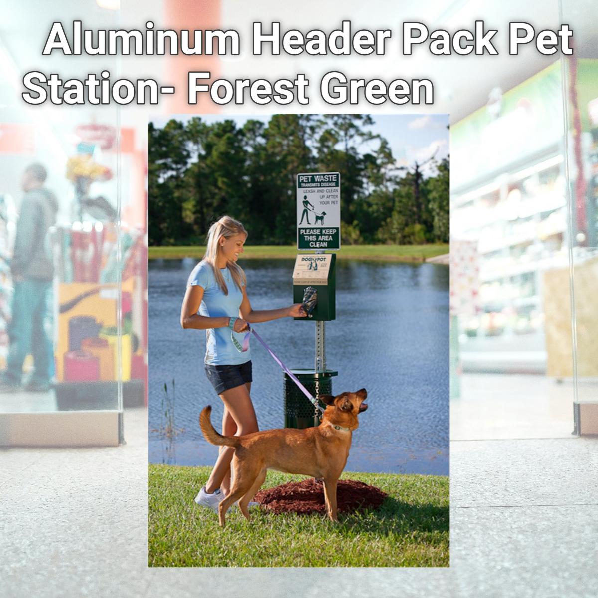 Picture of Dogipot 1003HP-L Aluminum Header Pack Pet Station- Forest Green