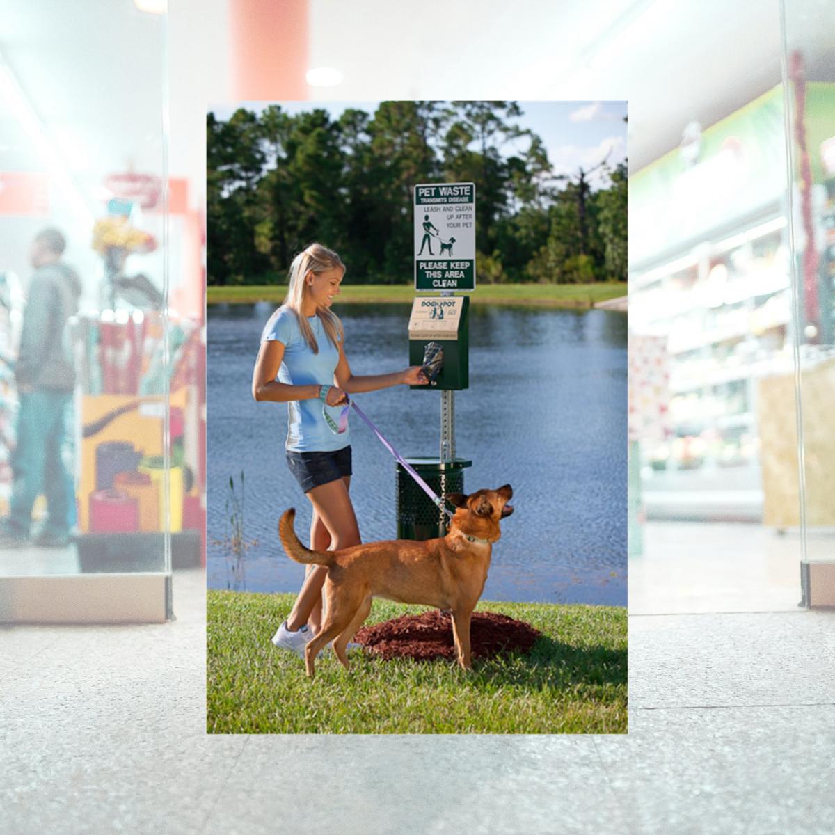 Picture of Dogipot 1003HP-L Aluminum Header Pack Pet Station- Forest Green