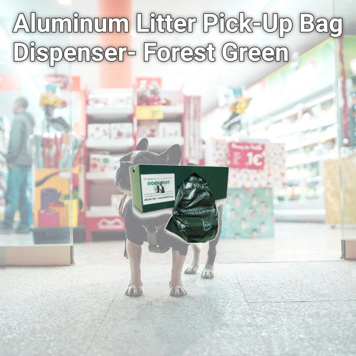 Picture of Dogipot 1004-1 Aluminum Litter Pick-Up Bag Dispenser- Forest Green
