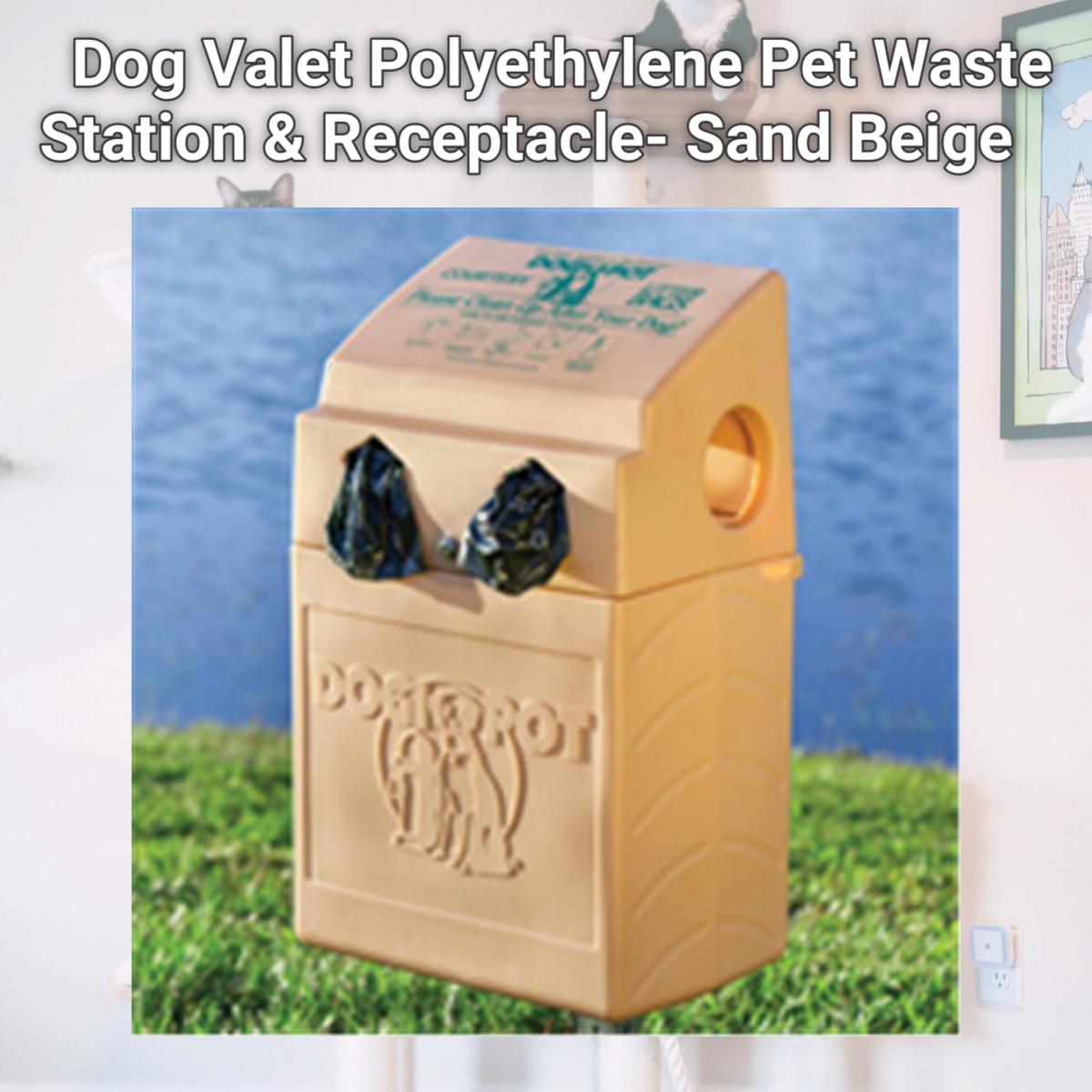 Picture of Dogipot 1006-2 Dog Valet Polyethylene Pet Waste Station & Receptacle- Sand Beige