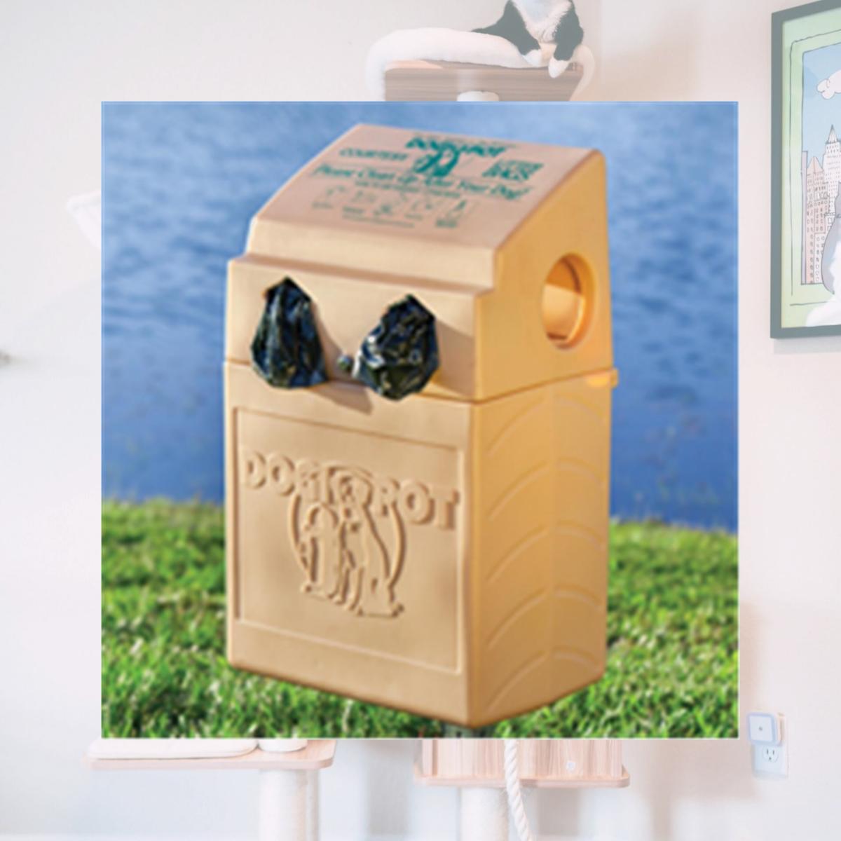 Picture of Dogipot 1006-2 Dog Valet Polyethylene Pet Waste Station & Receptacle- Sand Beige