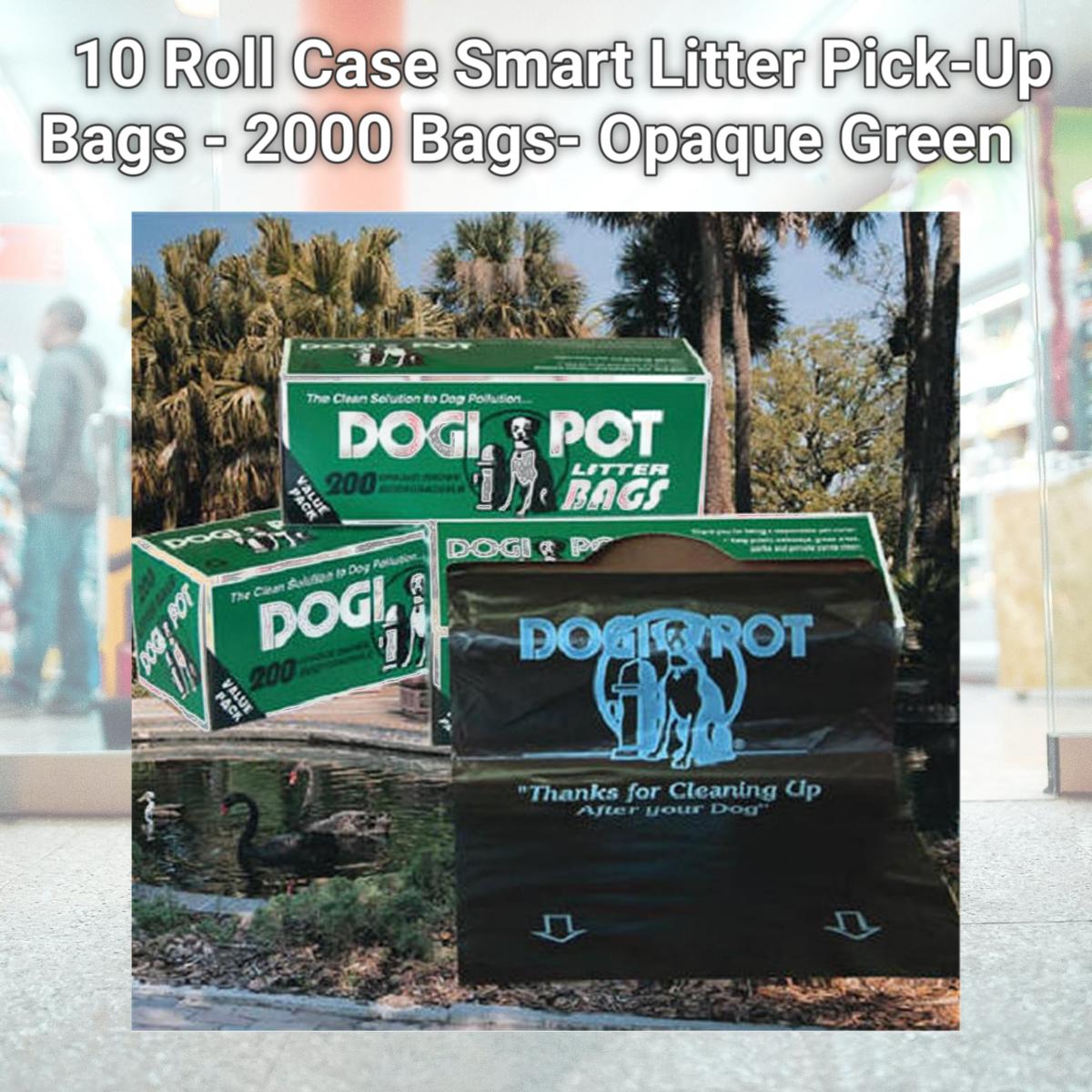 Picture of Dogipot 1402-10 10 Roll Case Smart Litter Pick-Up Bags - 2000 Bags- Opaque Green