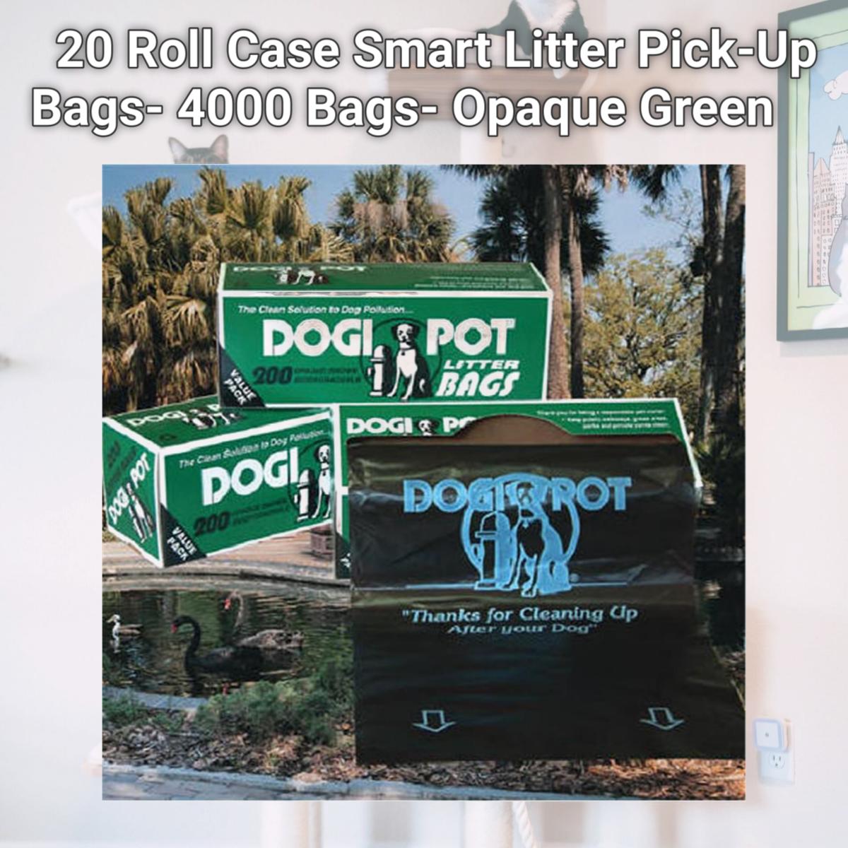 Picture of Dogipot 1402-20 20 Roll Case Smart Litter Pick-Up Bags- 4000 Bags- Opaque Green