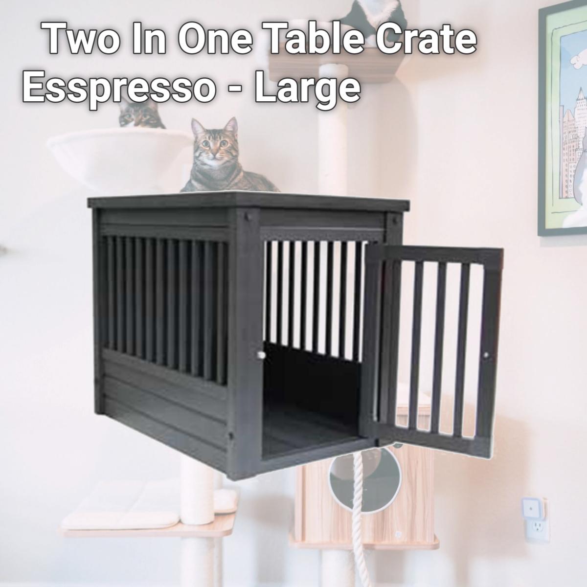 Picture of Dogipot 1702-L Two In One Table Crate Esspresso - Large