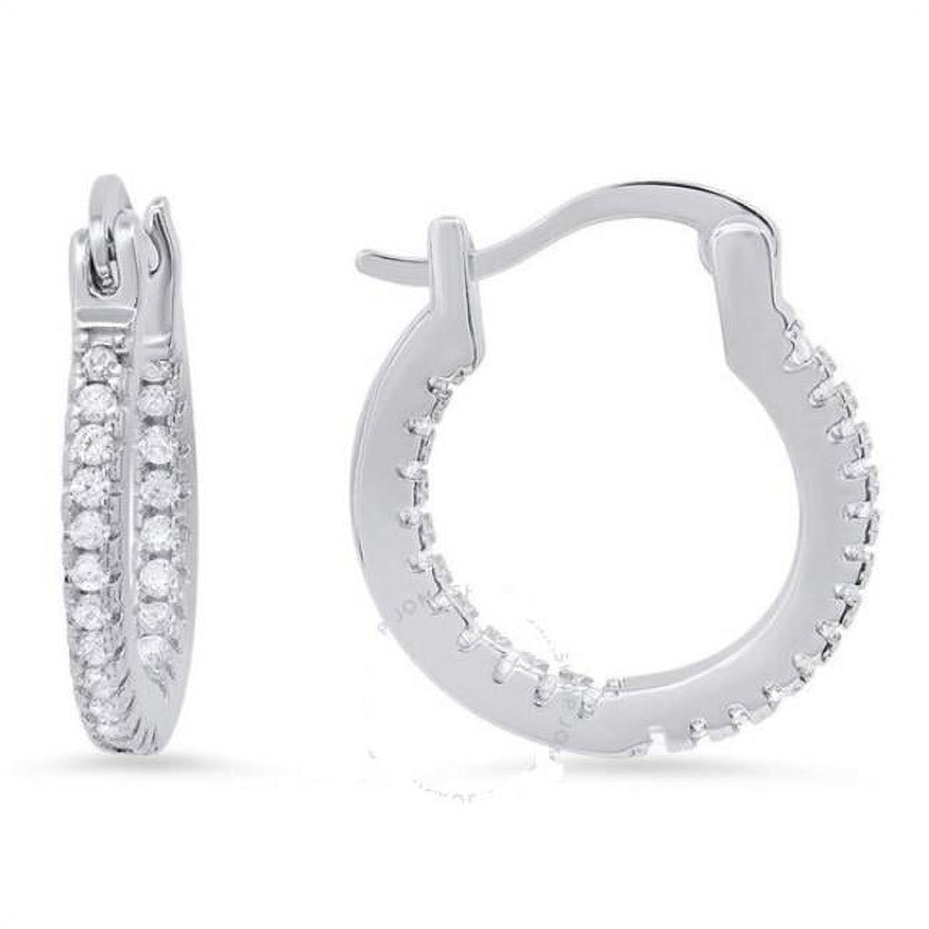 Picture of 212 Main 06-050-DSE 18 mm Womens Sterling Silver Cubic Zirconia Inside Out Hoop Earrings