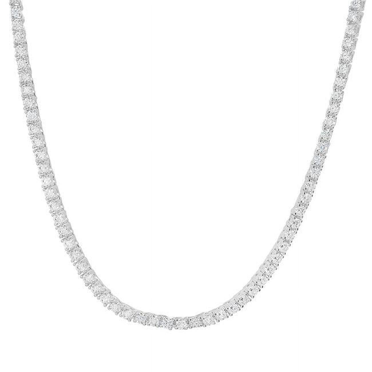 Picture of 212 Main 02-021-DSN 18 in. Sterling Silver Cubic Zirconia Tennis Necklace