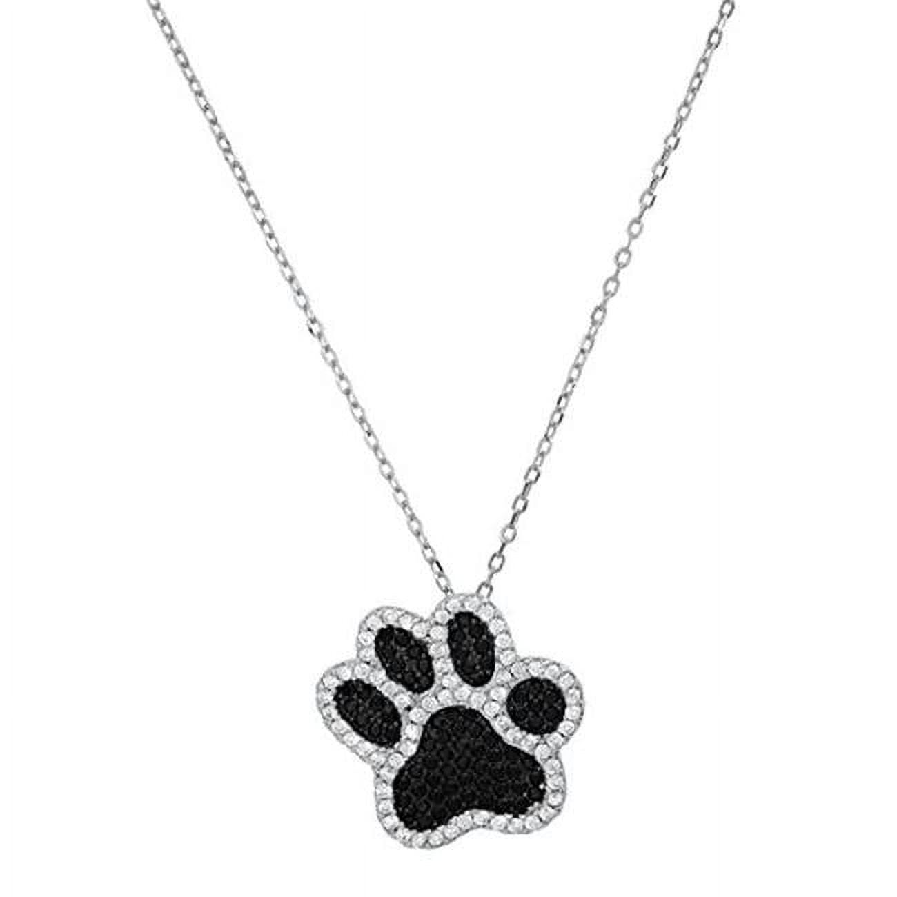 Picture of 212 Main 04-083-DSN 18 in. Sterling Silver Cubic Zirconia Doggy Paw Pendant