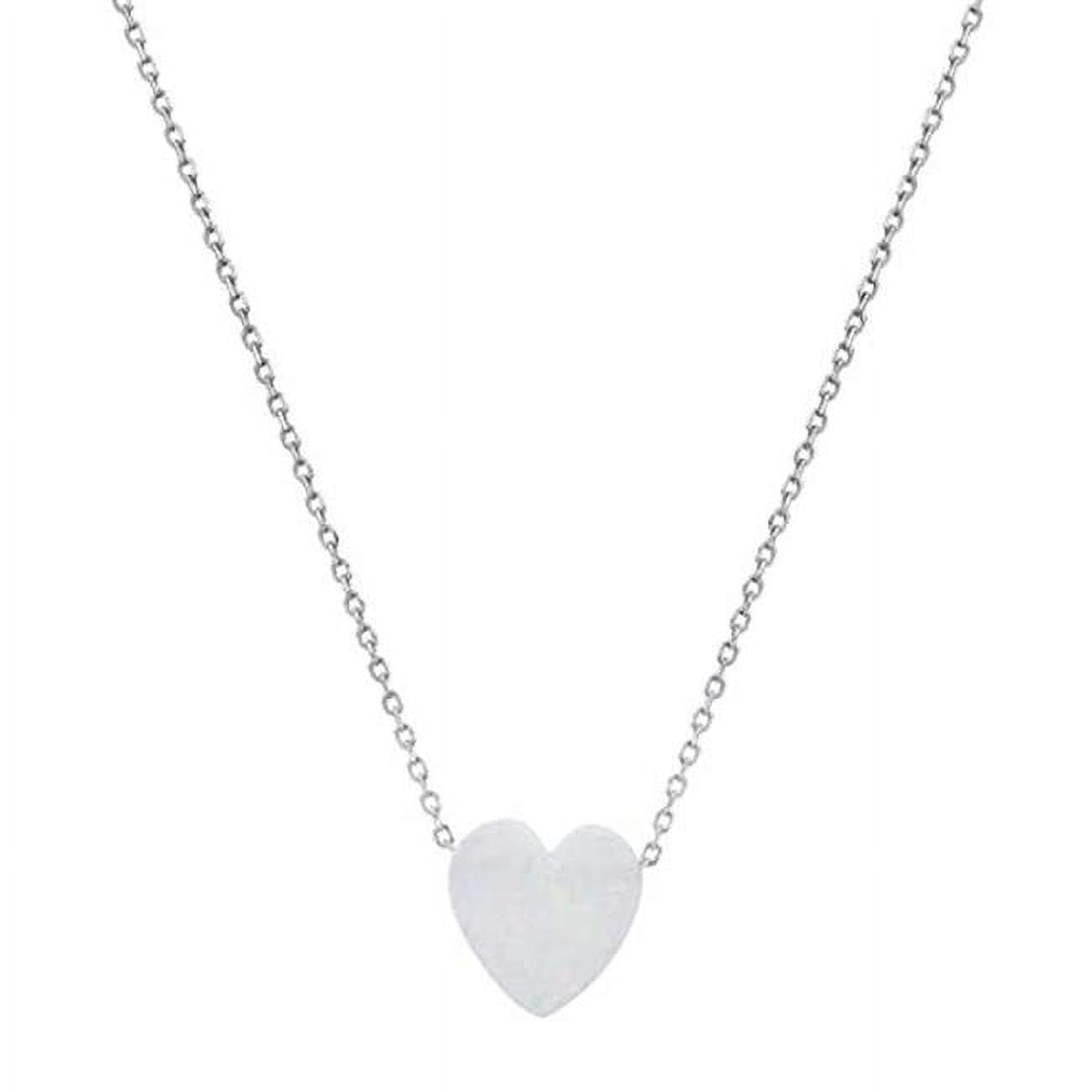 Picture of 212 Main 09-001WO-DSP 18 in. Sterling Silver Opal Heart Necklace