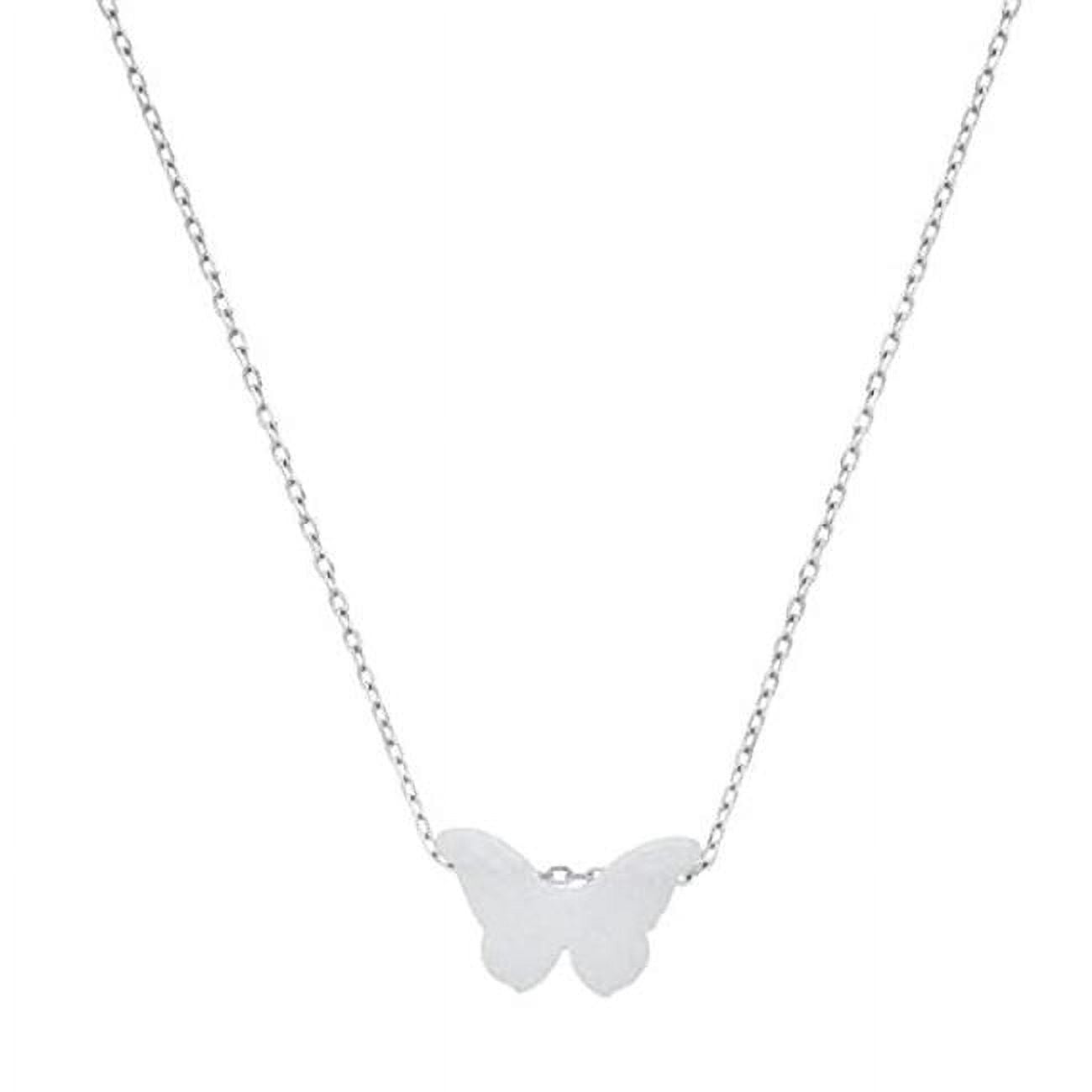 Picture of 212 Main 09-004WO-DSP 18 in. Sterling Silver Opal Butterfly Necklace
