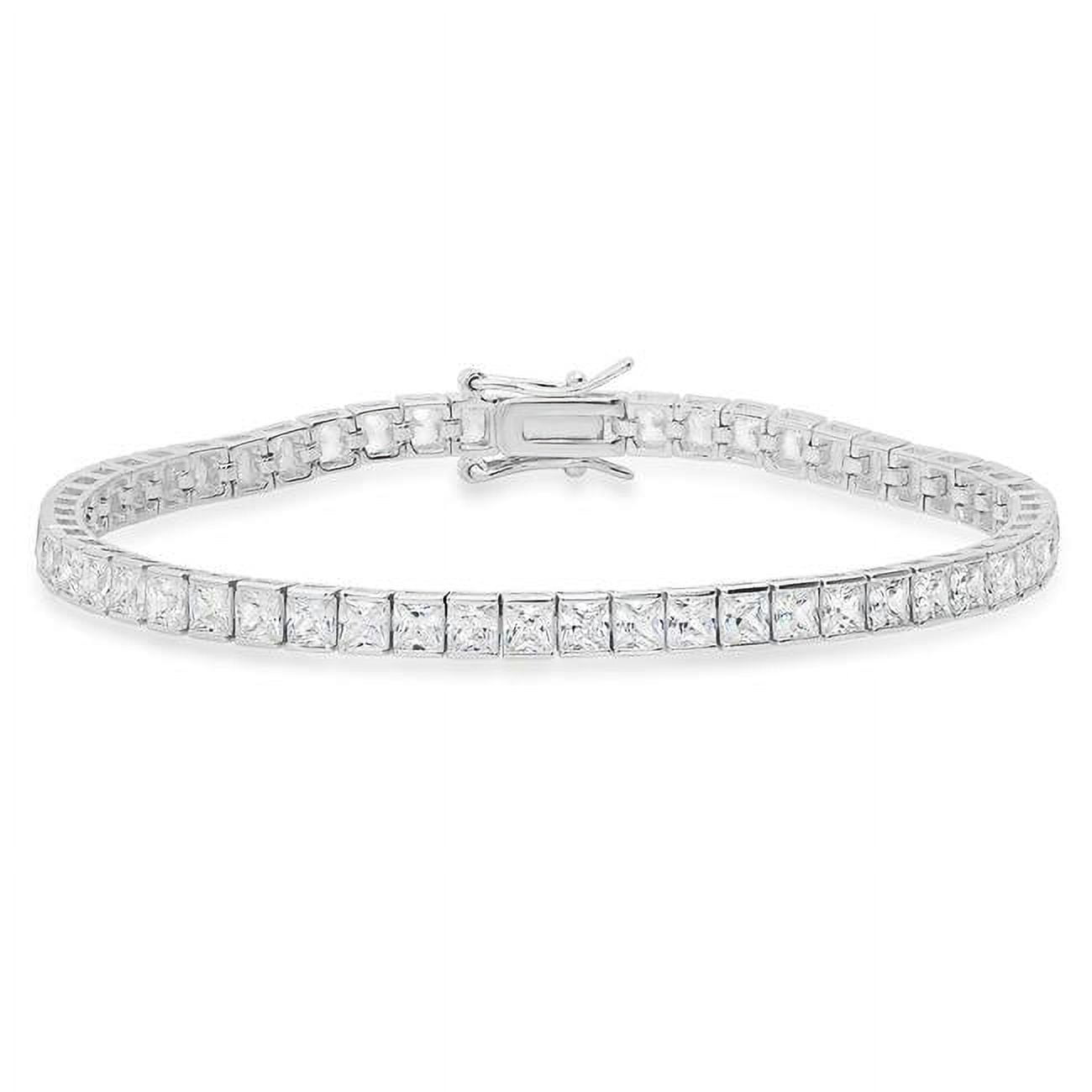Picture of 212 Main 02-005-DSB 7.25 in. Sterling Silver Princess-Cut Cubic Zirconia Tennis Bracelet
