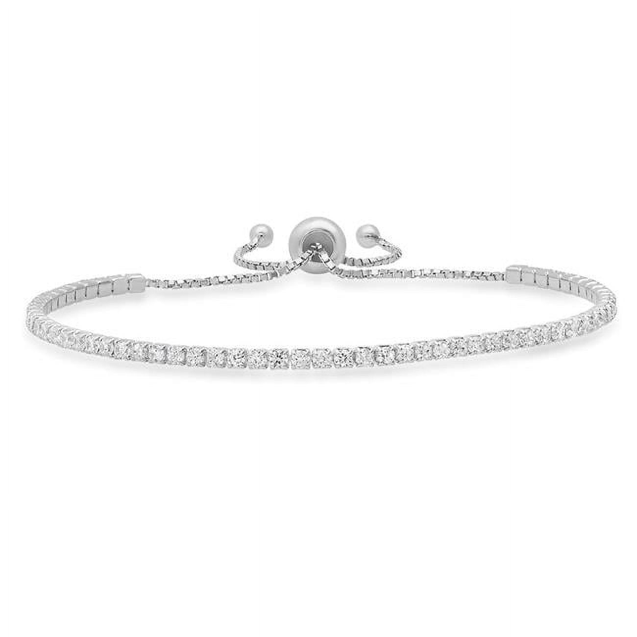 Picture of 212 Main 04-025-DSB 9.5 in. Sterling Silver Petite Cubic Zirconia Adjustable Bracelet