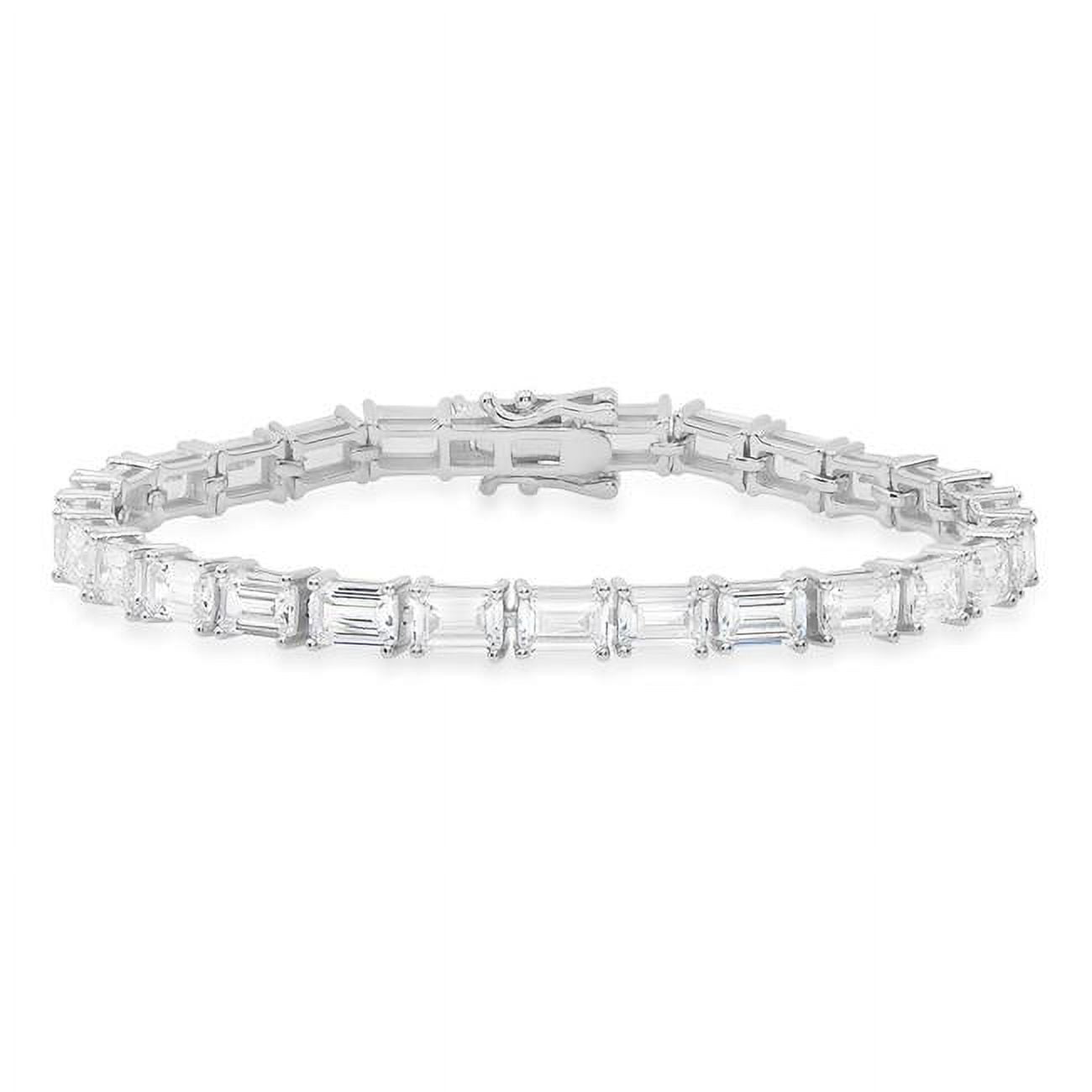 Picture of 212 Main 04-063-DSB 7.25 in. Sterling Silver Emerald-Cut Cubic Zirconia Tennis Bracelet