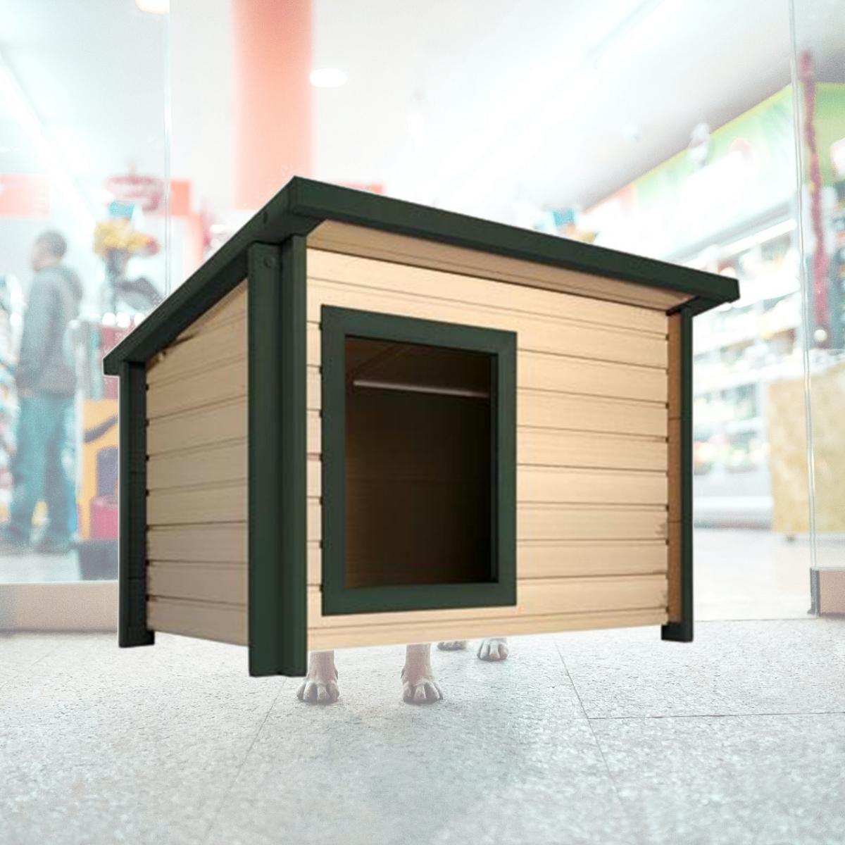 Picture of New Age Pet ECOH203MGN Medium Rustic Lodge Dog House