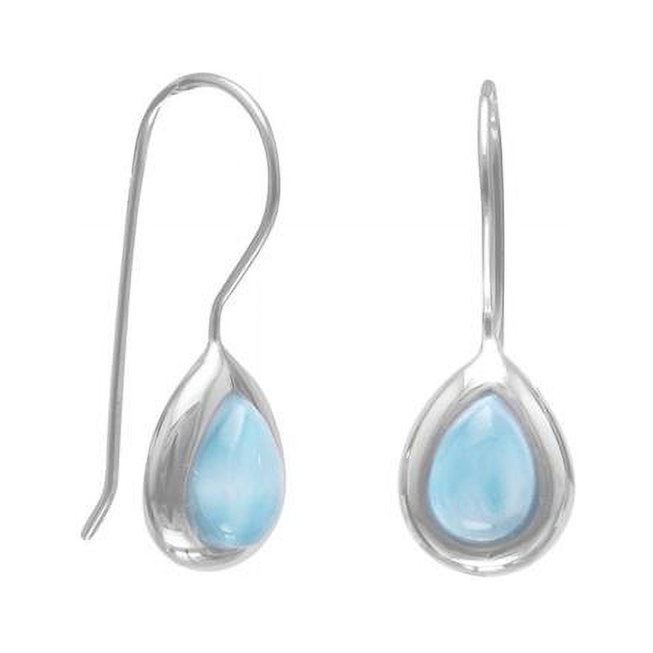65807 Sterling Silver Pear-Cut Blue Larimar Drop Earrings -  Precious Stars