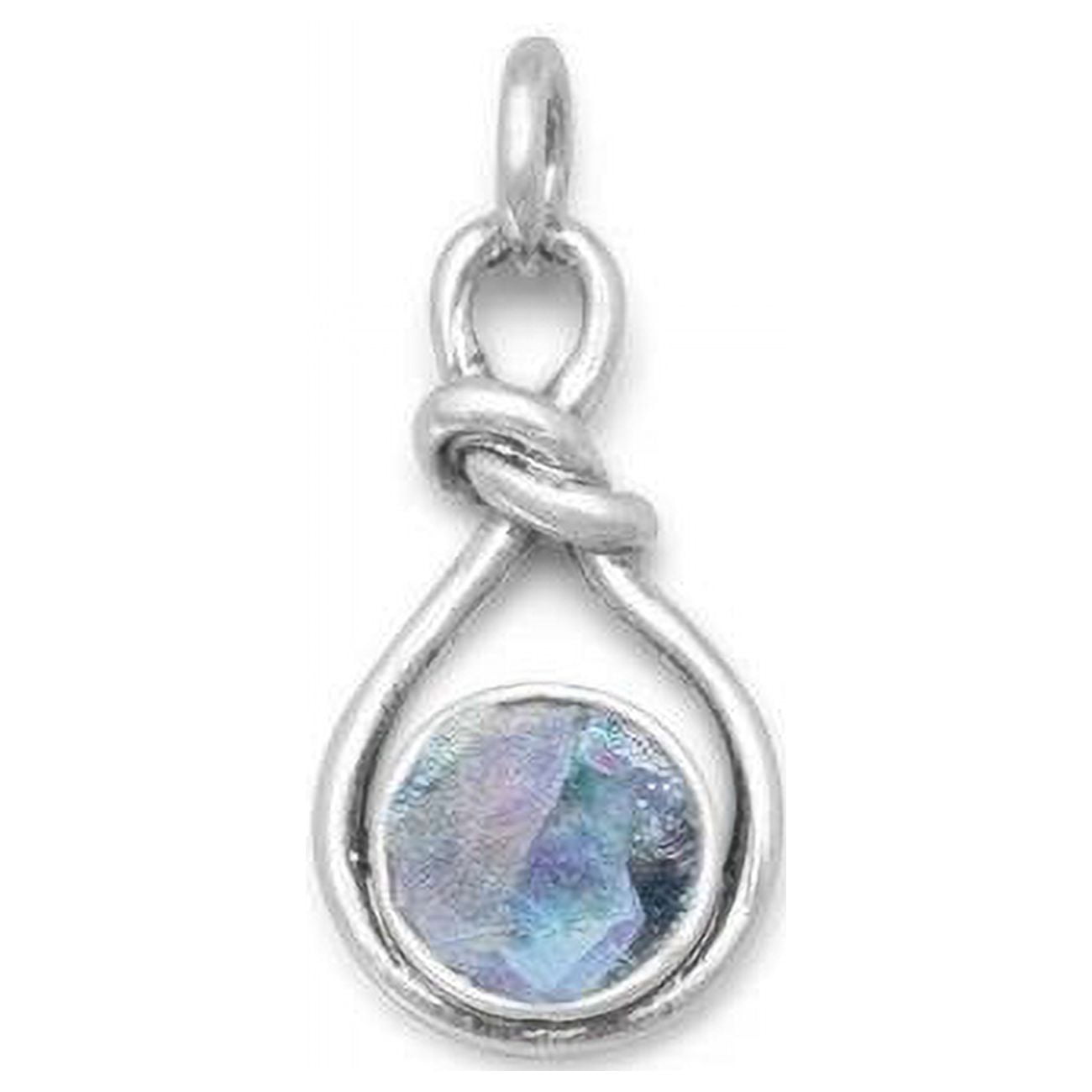 73934 Sterling Silver Round-Shape Roman Glass Knot Pendant -  Precious Stars
