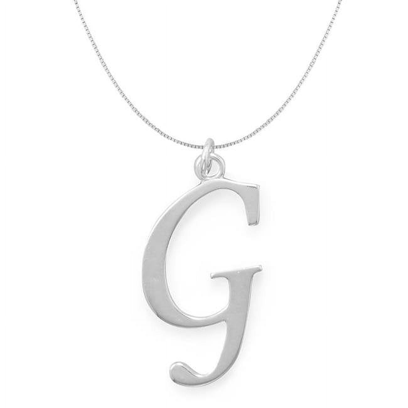 Picture of 18 in. Sterling Silver Initial Letter G Pendant with 0.70 mm Thin Box Chain