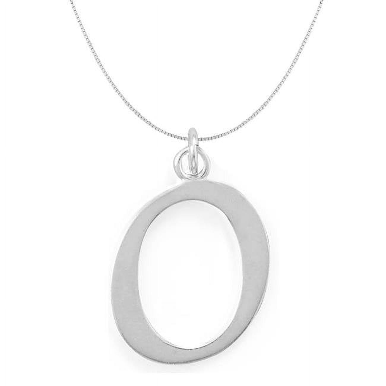 Picture of 18 in. Sterling Silver Initial Letter O Pendant with 0.70 mm Thin Box Chain