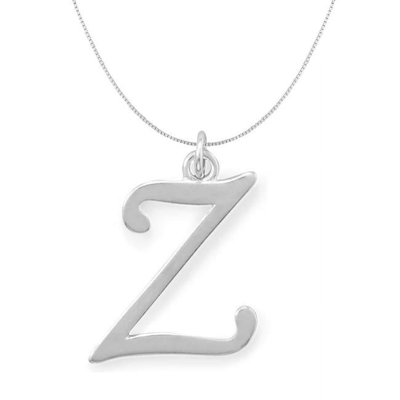 Picture of 16 in. Sterling Silver Initial Letter Z Pendant with 0.70 mm Thin Box Chain