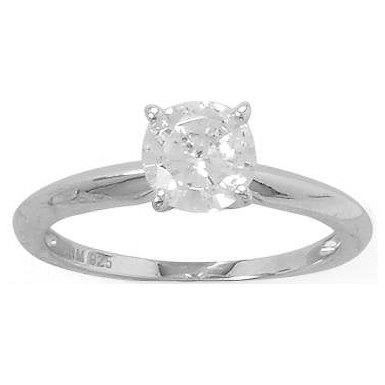 Picture of Precious Stars 83809-10 Sterling Silver Round-Cut Cubic Zirconia Solitaire Engagement Ring - Size 10