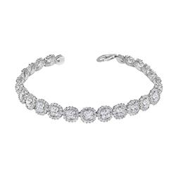 Picture of 14K White Gold Swarovski Crystal Cushion Link Tennis Bracelet