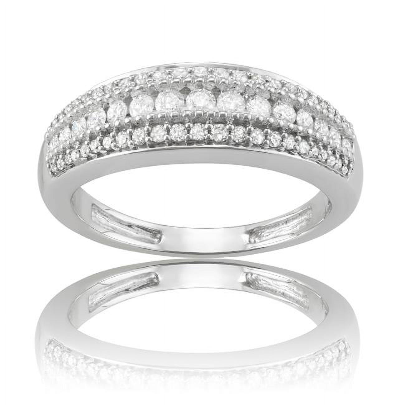 Picture of Dimaya Fine Jewelry HERI2368-W-sz9 10k White Gold 0.50ct TDW White Diamond Multi-row Wedding Band