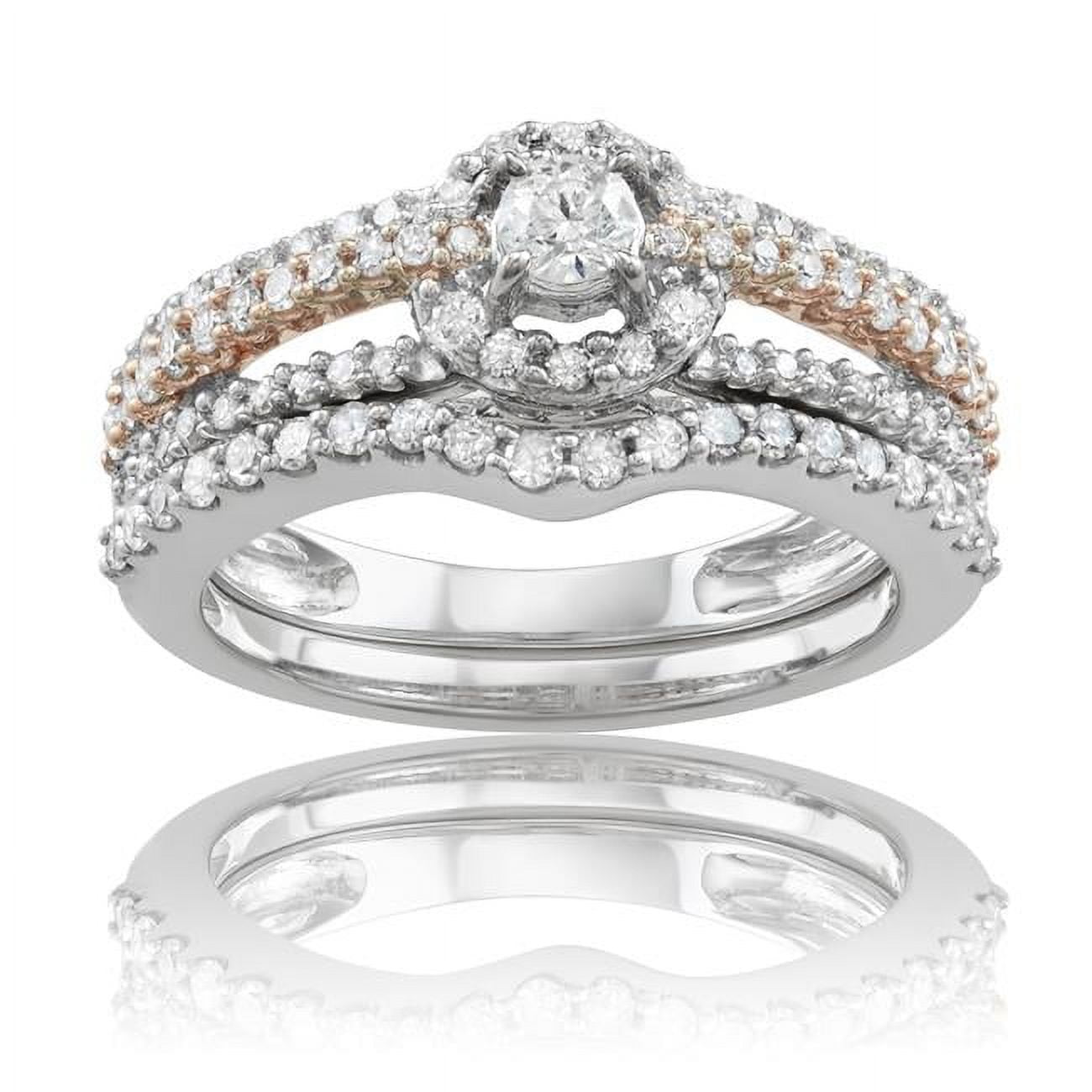 Picture of Dimaya Fine Jewelry HERI2458-TTP-sz9 10k Two-Tone Gold 1.00ct TDW White Diamond Bridal Set