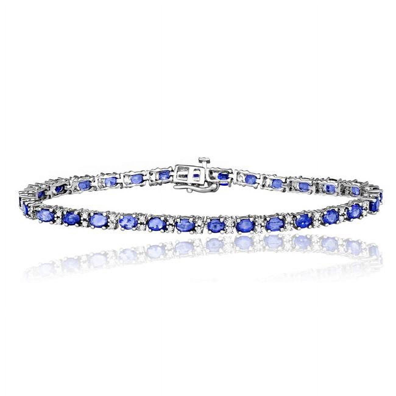 Picture of Dimaya Fine Jewelry HET-BS0073TZ-W Sterling Silver 0.50ct TGW Blue Tanzanite 8-inch Link Bracelet