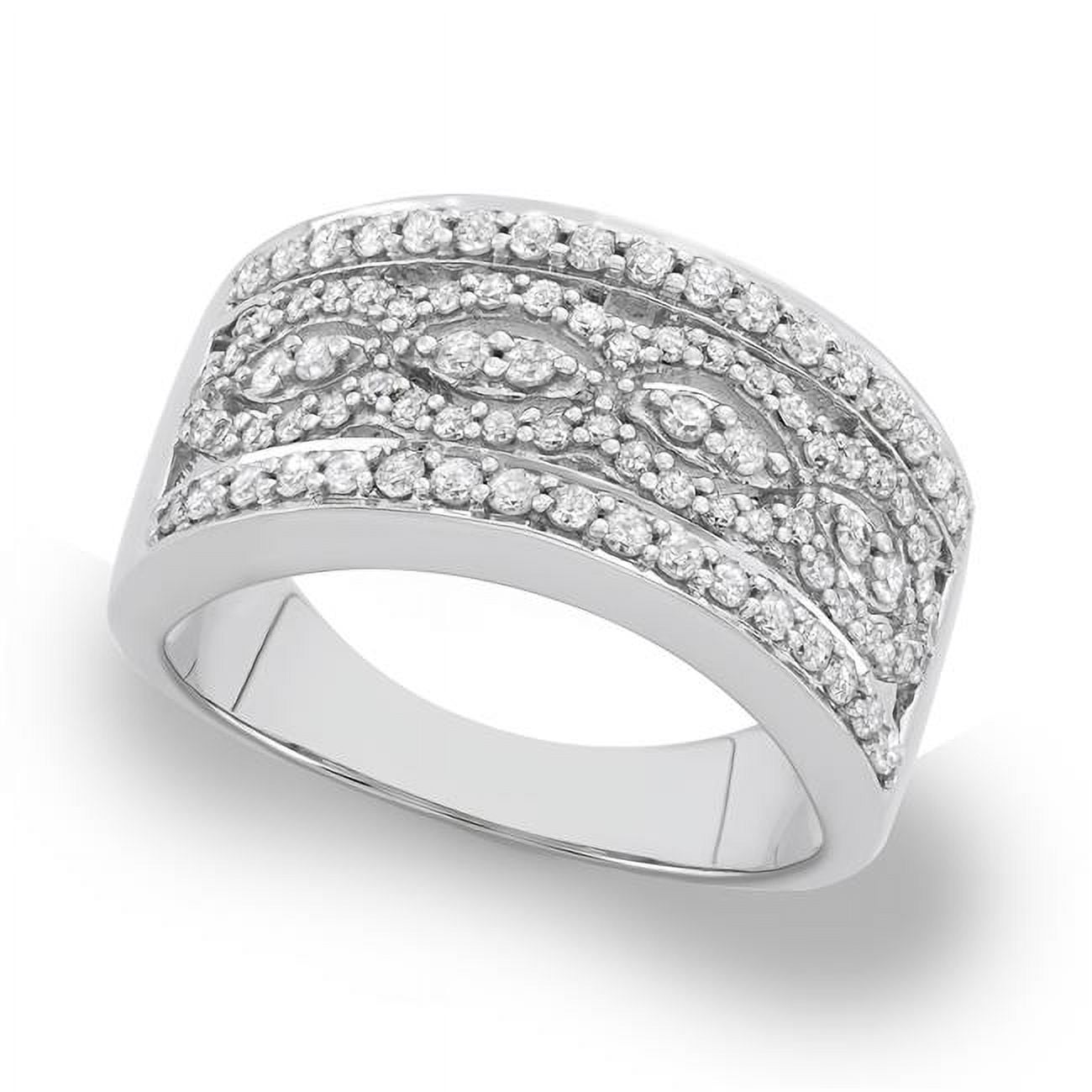 Picture of Dimaya Fine Jewelry HERI1580-W-sz9 10k White Gold 0.80ct TDW White Diamond Wide Fashion Band