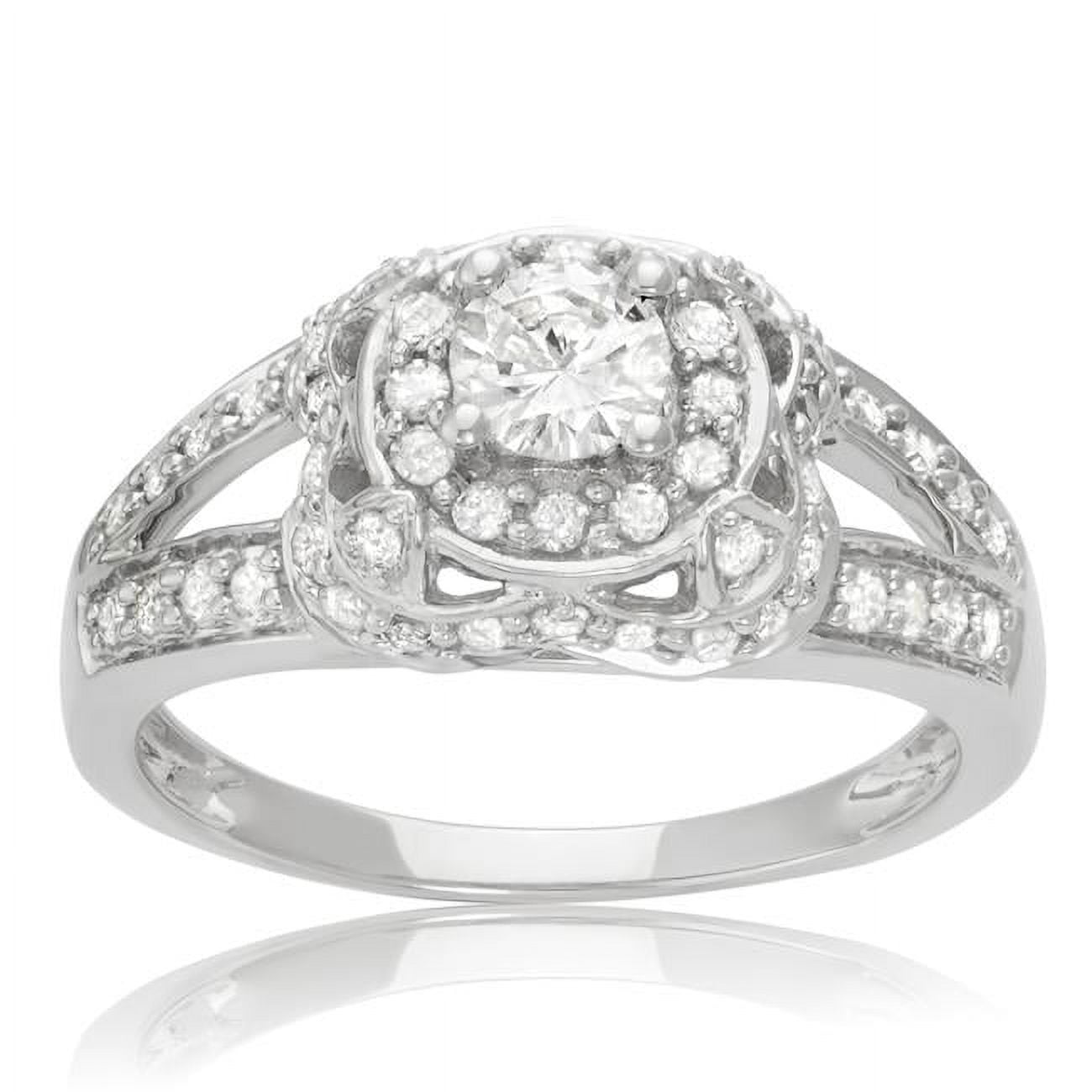 Picture of Dimaya Fine Jewelry HERI0626-W-sz5 14k White Gold 1.00ct TDW White Diamond Engagement Ring