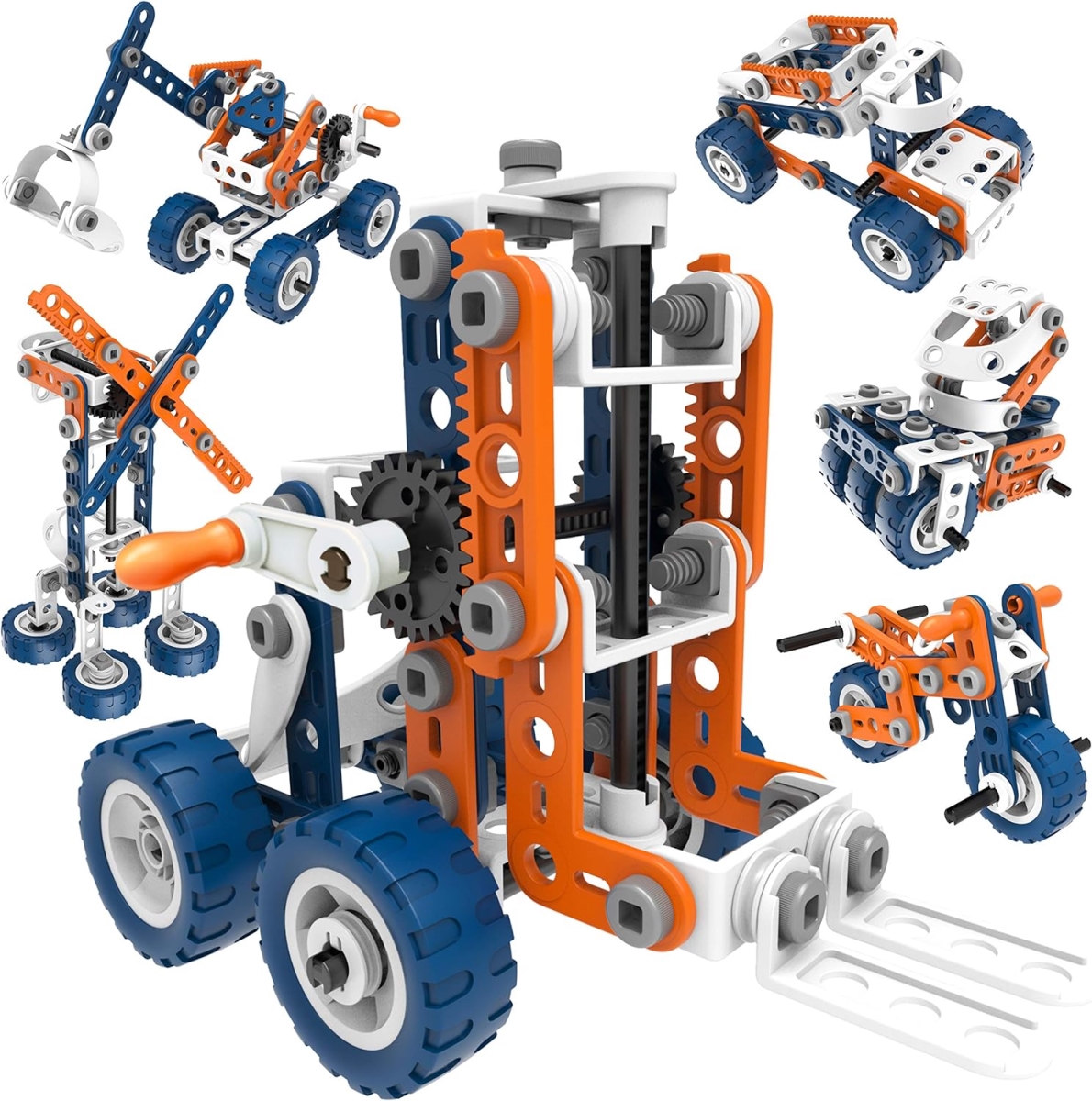 Picture of 12-in-1 Stem Kit Toy for Kids - 152 Piece Construction Building Set and Education Learning Engineering Play Kit Idea for Boys and Girls&#44; Building Toys for Kids Ages 4-8 5 6 7 8 9 10 11 12 Years Old