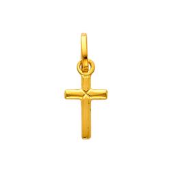 Picture of Precious Stars Jewelry 14k Yellow Gold Small Cross Religious Charm Pendant