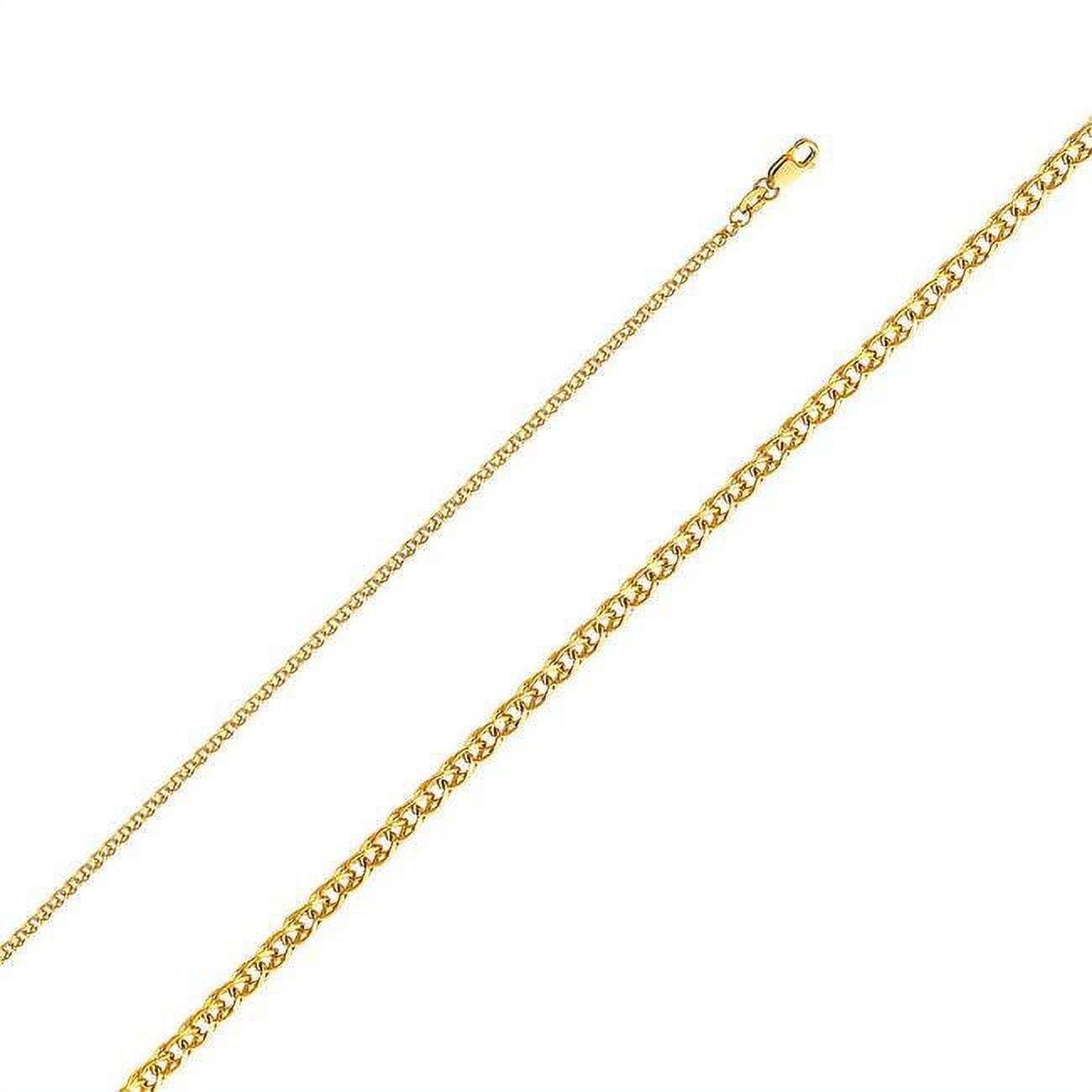 Picture of Precious Stars CH-0464-220 2 mm x 22 in. 14k Yellow Gold Flat Open Wheat Chain Necklace