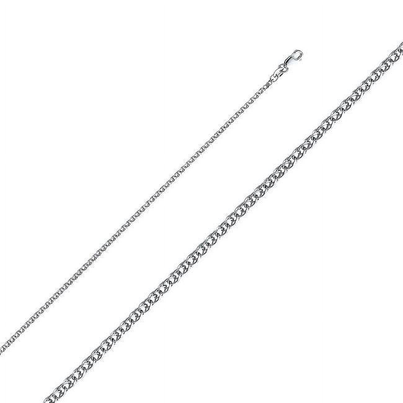 Picture of Precious Stars CH-0466-180 2 mm x 18 in. 14k White Gold Flat Open Wheat Chain Necklace
