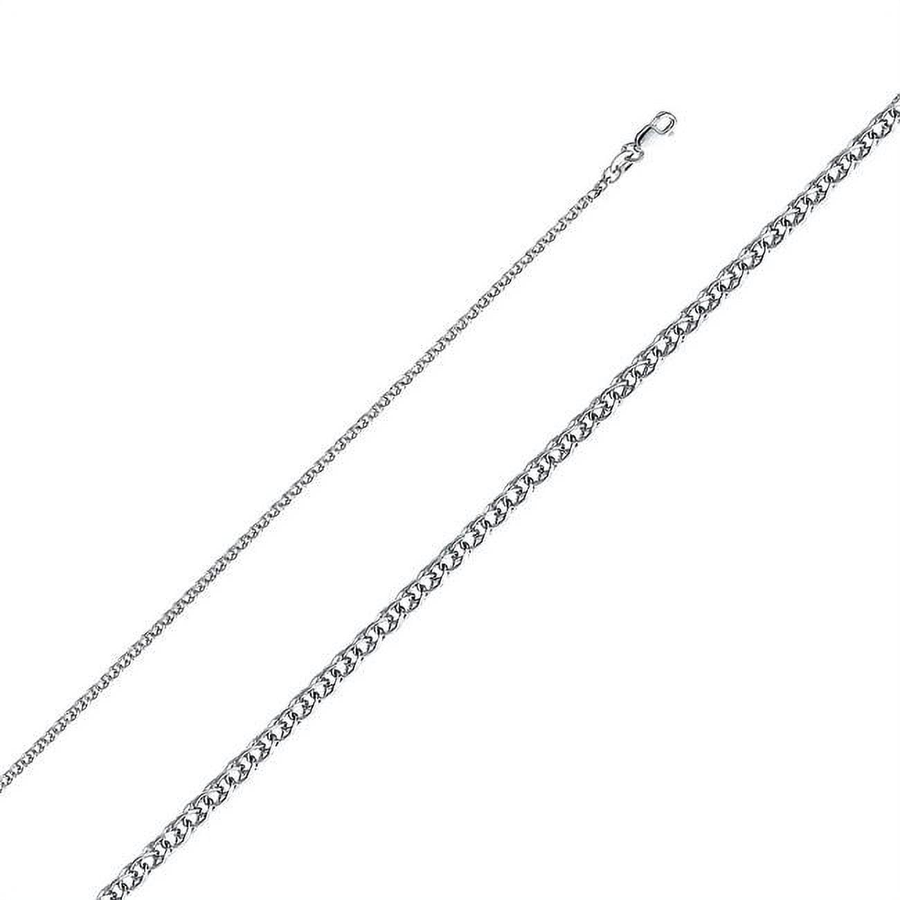 Picture of Precious Stars CH-0466-220 2 mm x 22 in. 14k White Gold Flat Open Wheat Chain Necklace