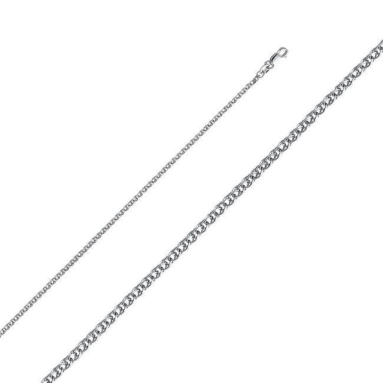 Picture of Precious Stars CH-0466-240 2 mm x 24 in. 14k White Gold Flat Open Wheat Chain Necklace