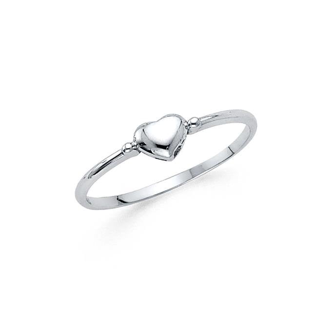 Picture of DM0306RG-sz7 Size 7 14K White Gold Dainty Heart Ring for Womens