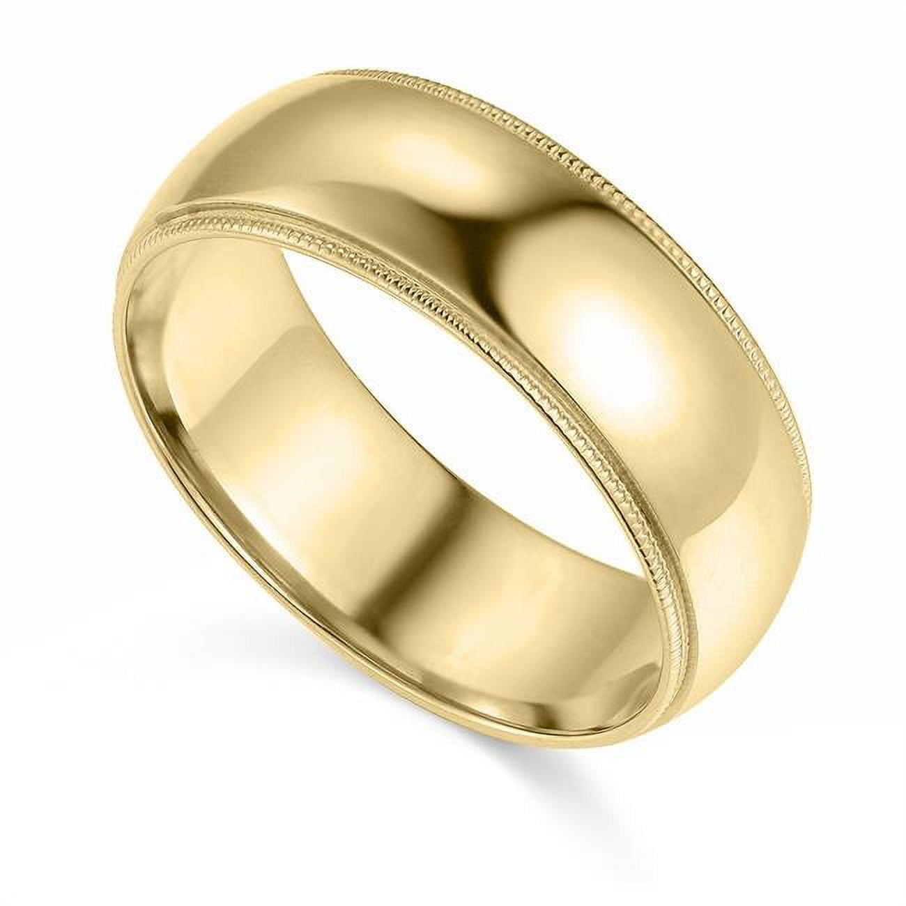 Picture of Precious Stars BMC-070-5.5 7 mm 14K Yellow Gold Comfort-fit Milgrain & Polished Wedding Band - Size 5.5
