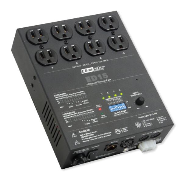 ED15 4 Channel Dimmer Pack with Wired Digital Communication Network