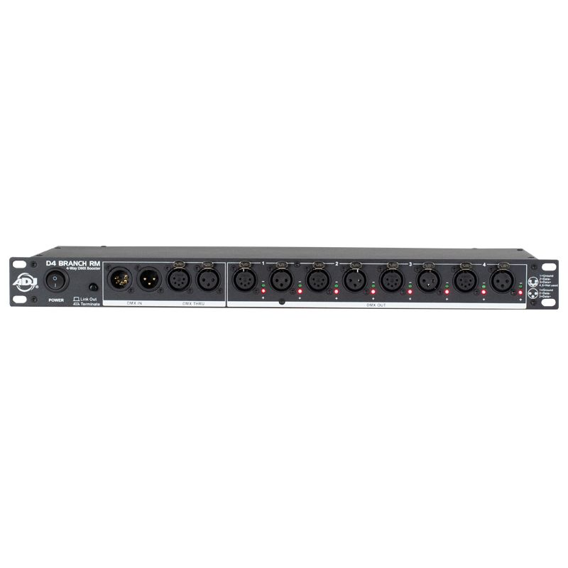 Picture of ADJ D4B100 D4 Branch RM4 Output DMX Data Splitter