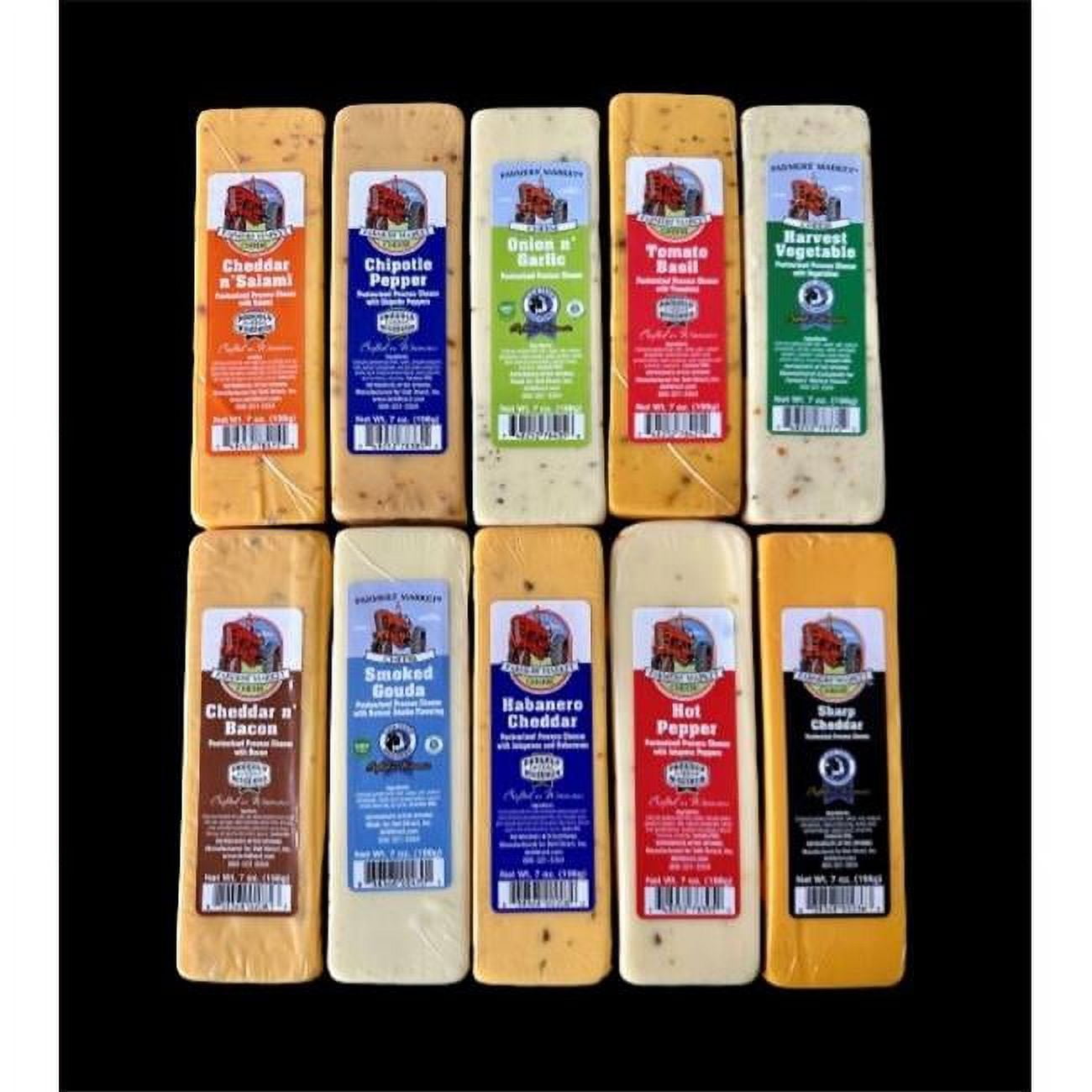 Picture of Farmers&apos; Market 2080G10 Wisconsin Specialty Cheese Blocks 7oz  10 favors