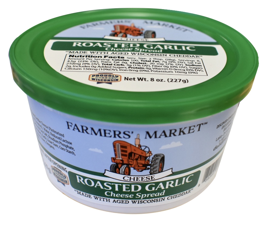 B0BB4PTMN9 Spreadable Cheese for Crackers, Chips & Pretzels, Creamy Cheese Dip for Snacking & Entertaining, Roasted Garlic, 8oz
