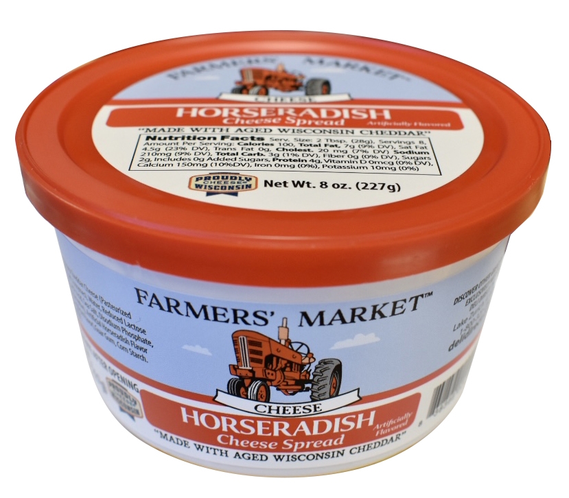 B0BB4JR8ZC Spreadable Cheese for Crackers, Chips & Pretzels, Creamy Cheese Dip for Snacking & Entertaining, Horseradish, 8oz