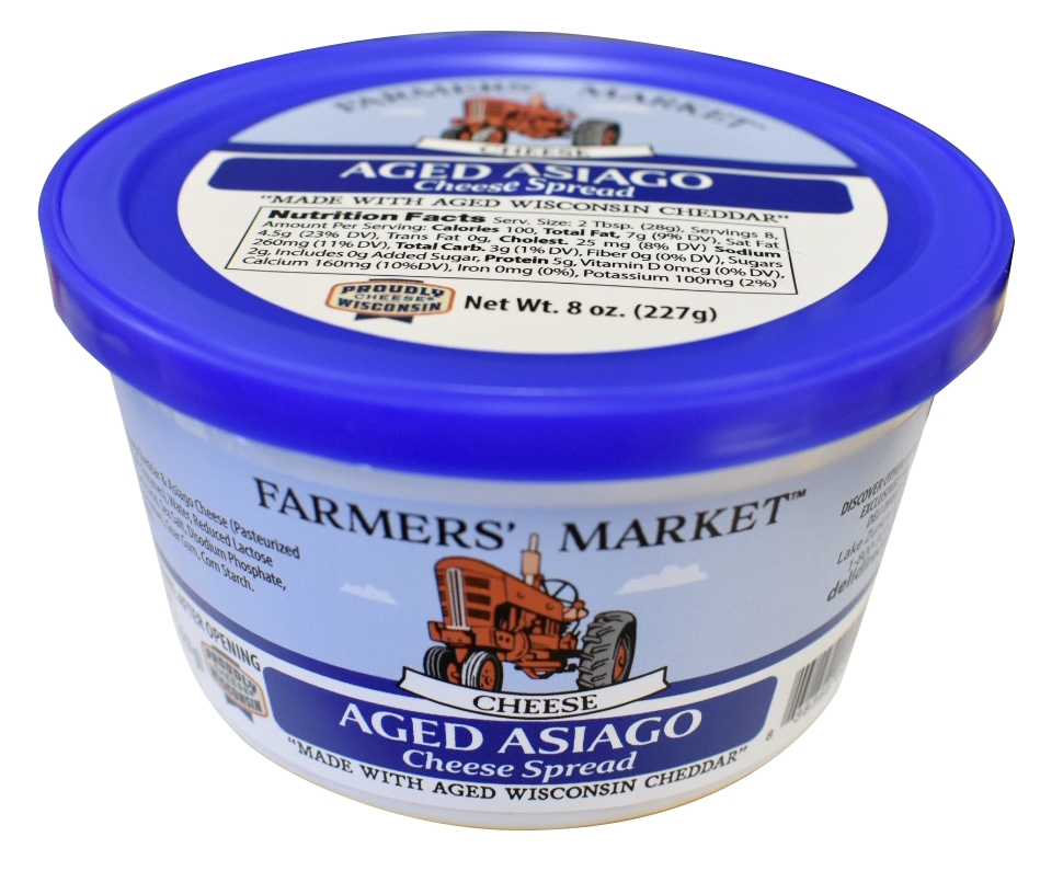 B0BB49L7N9 Spreadable Cheese for Crackers, Chips & Pretzels, Creamy Cheese Dip for Snacking & Entertaining, Aged Asiago, 8oz