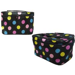 Picture of Family Maid 93008 8 x 5 x 4.3 in. Polka Dot Cosmetic Bag, Black - 20 x 13 x 11 cm - Pack of 144