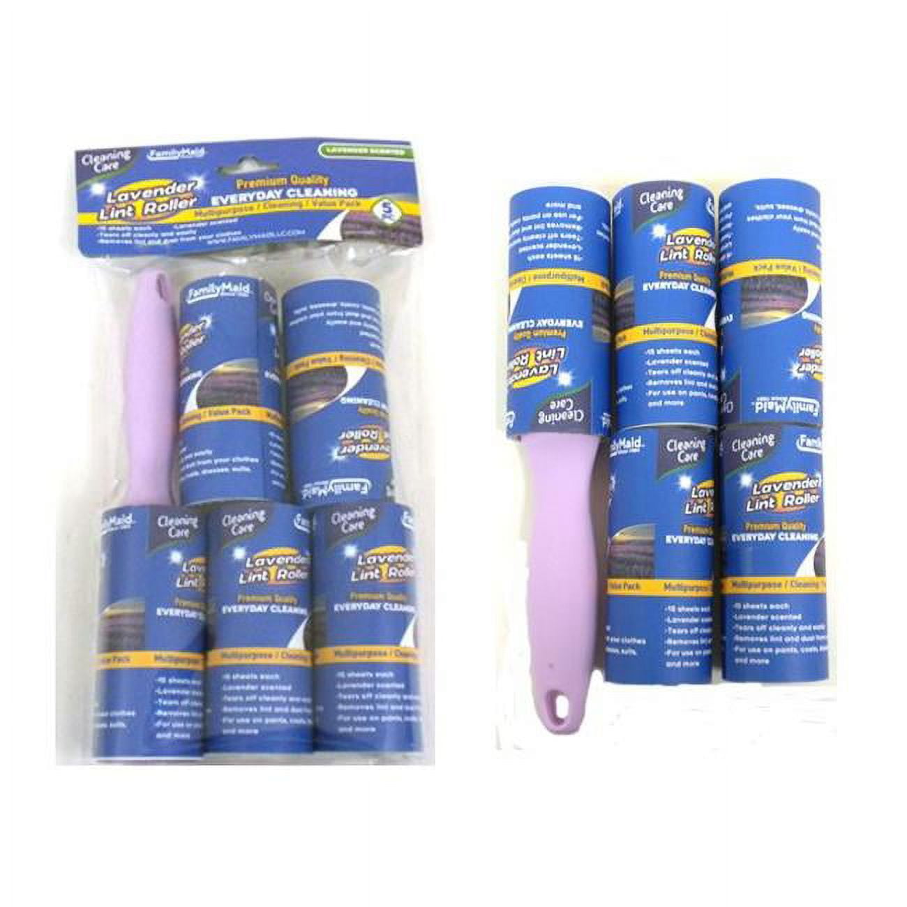 Picture of Familymaid 23076 2 m Lint Rollers with Purple Hand&#44; 15 Sheets - 5 Piece - Pack of 72