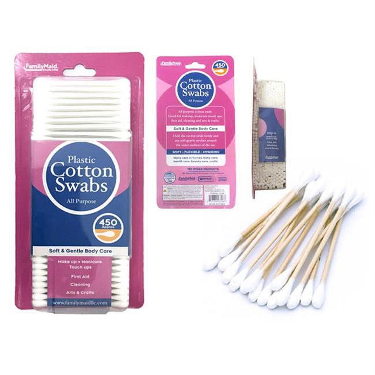Picture of Family Maid 23796 Plastic Cotton Swab - 450 Piece - Pack of 72
