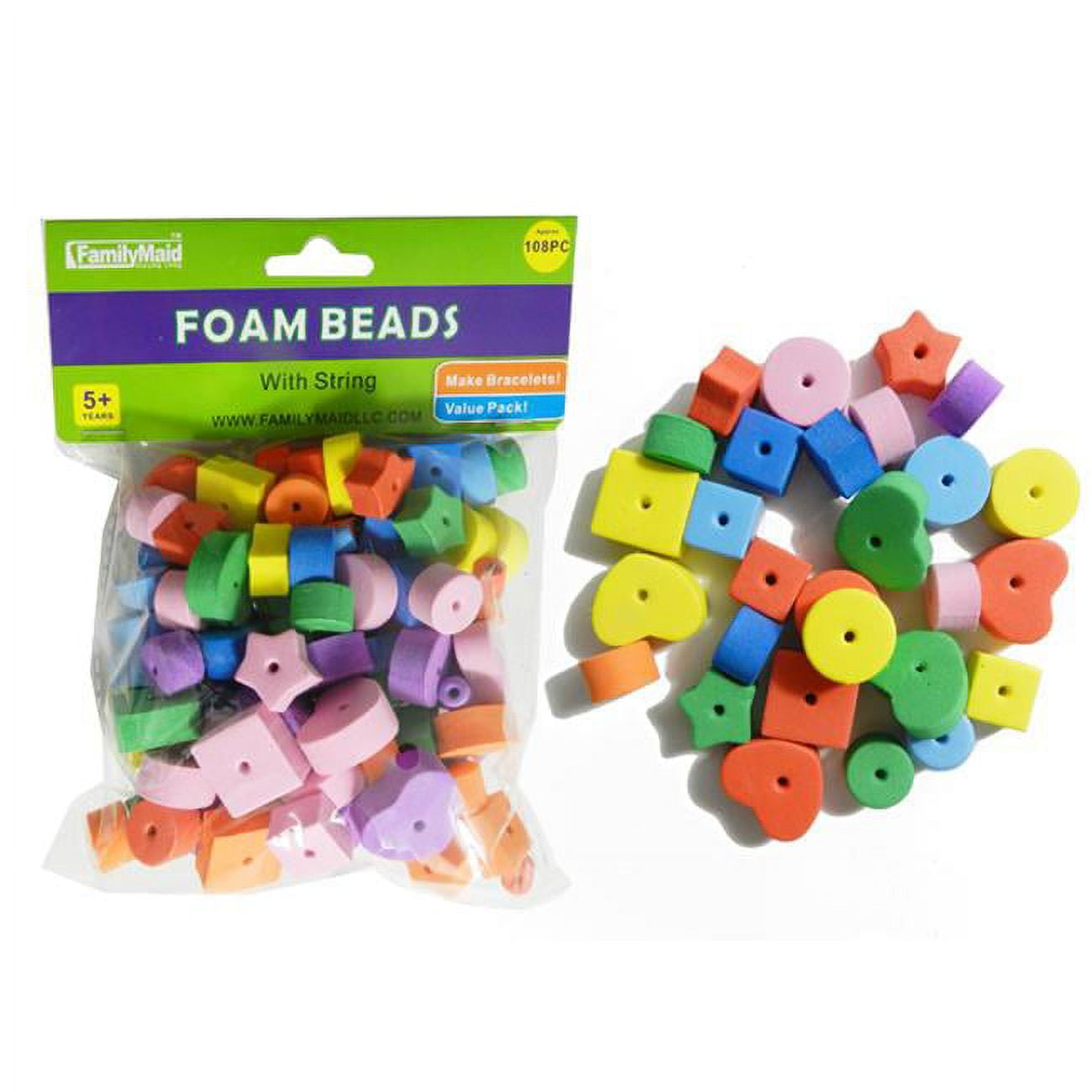 Picture of Familymaid 34117 Craft Foam Beads, 108 Piece - Pack of 96