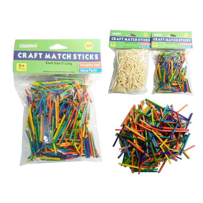 Picture of Familymaid 34124 2 in. Wood Plus Color Craft Match Stick&#44; 750 Piece - Pack of 144